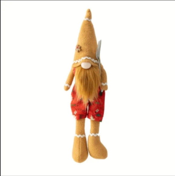 Set of Man and Woman Gingerbread Gnomes with Flatware - Picture 2 of 3